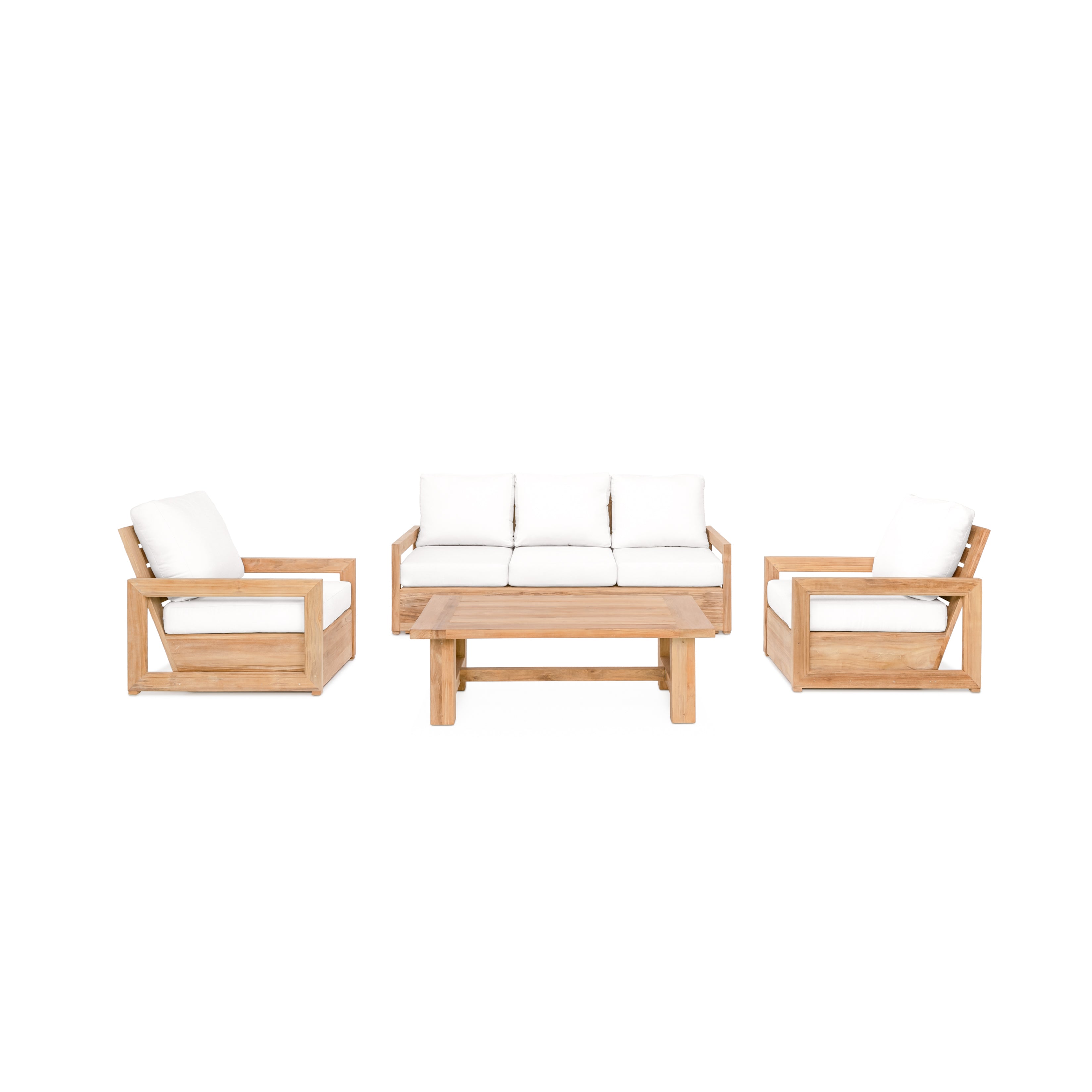 Outdoor Lounge Sets Teak Table Outdoor Furniture   Relaxset 2clubs Naturalmondaytable 