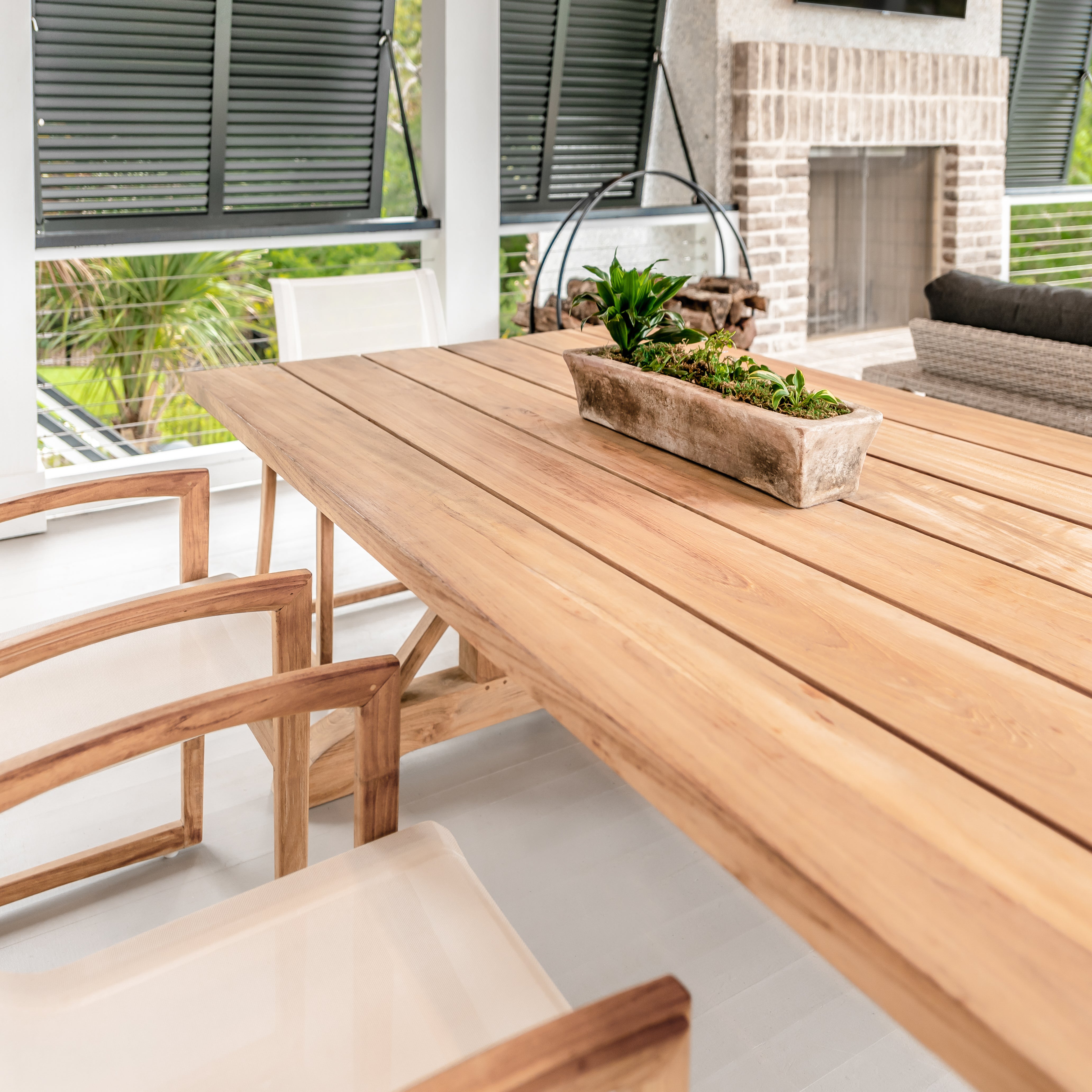 Outdoor trestle online dining table