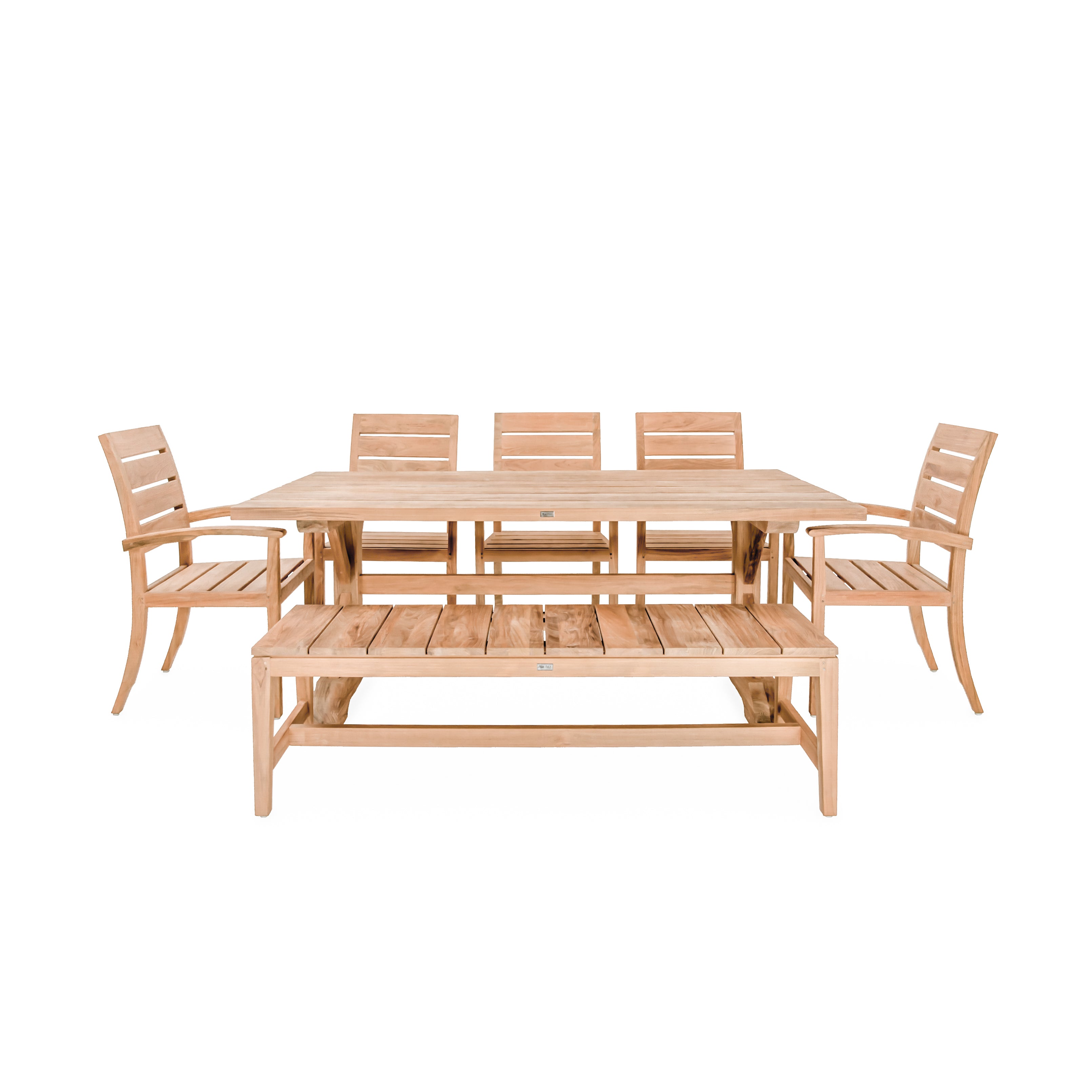 Outdoor Dining Sets with Benches Friday Collection Teak